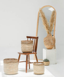 Two-color Seagrass Scandinavian Plant Pots Wholesale