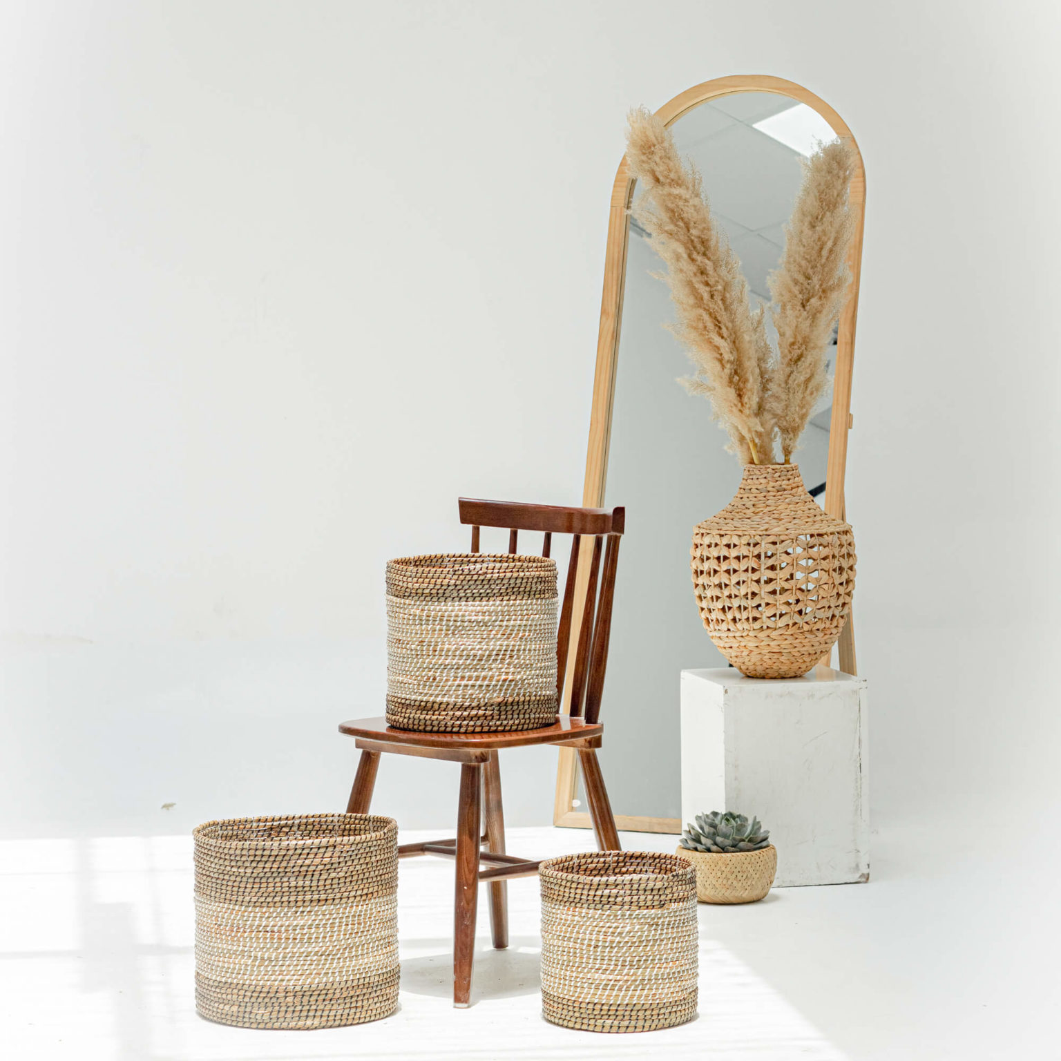 Natural Seagrass Banana Wicker Planters Indoor Wholesale