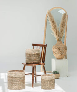 Two-tone Seagrass Wicker Scandinavian Plant Pots Wholesale