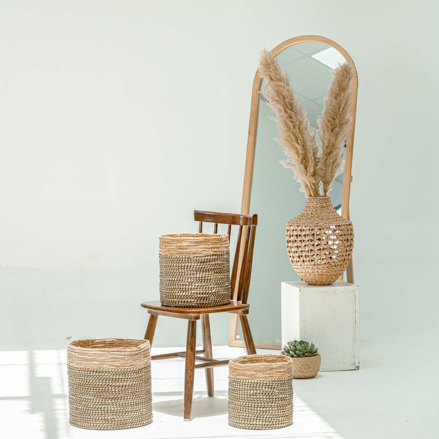 Natural Seagrass Banana Wicker Planters Indoor Wholesale