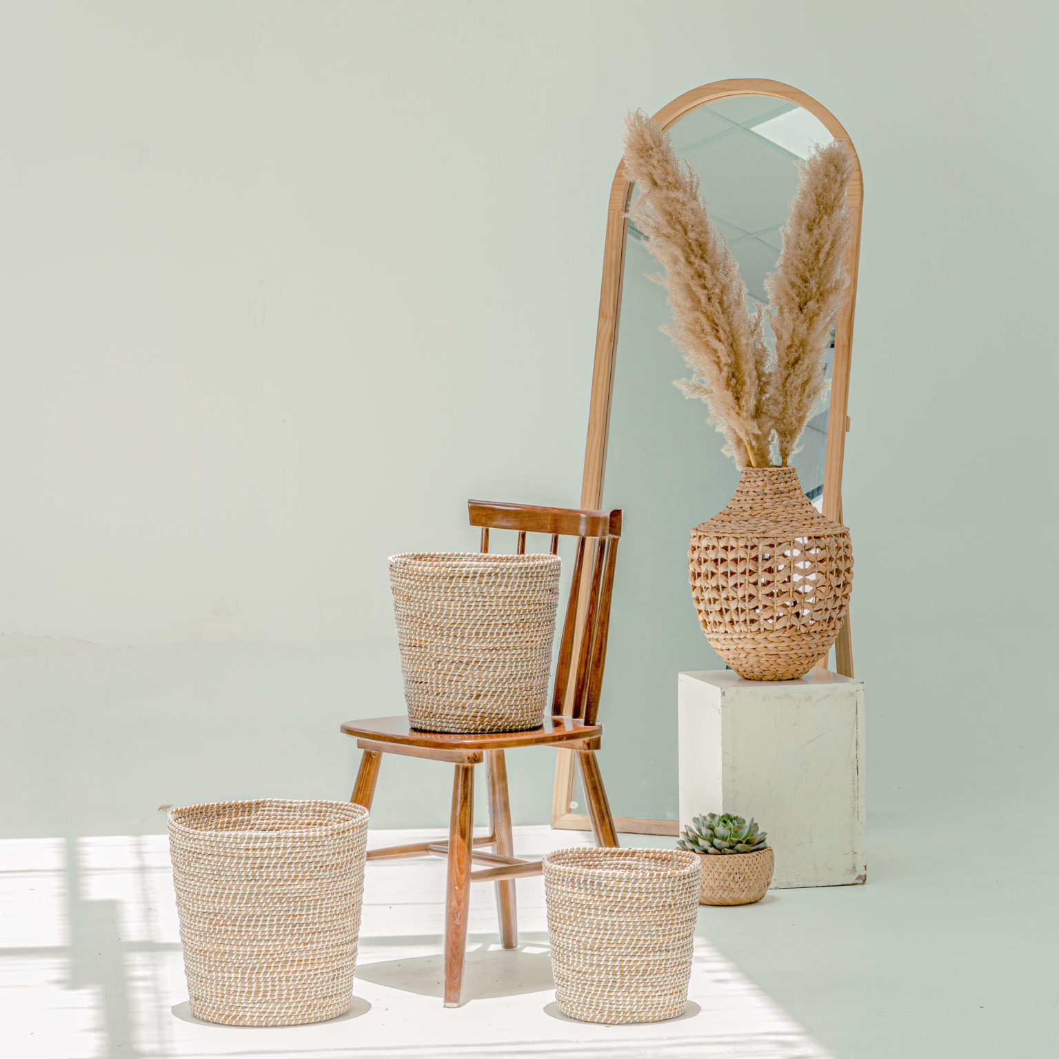 Natural Seagrass Banana Wicker Planters Indoor Wholesale