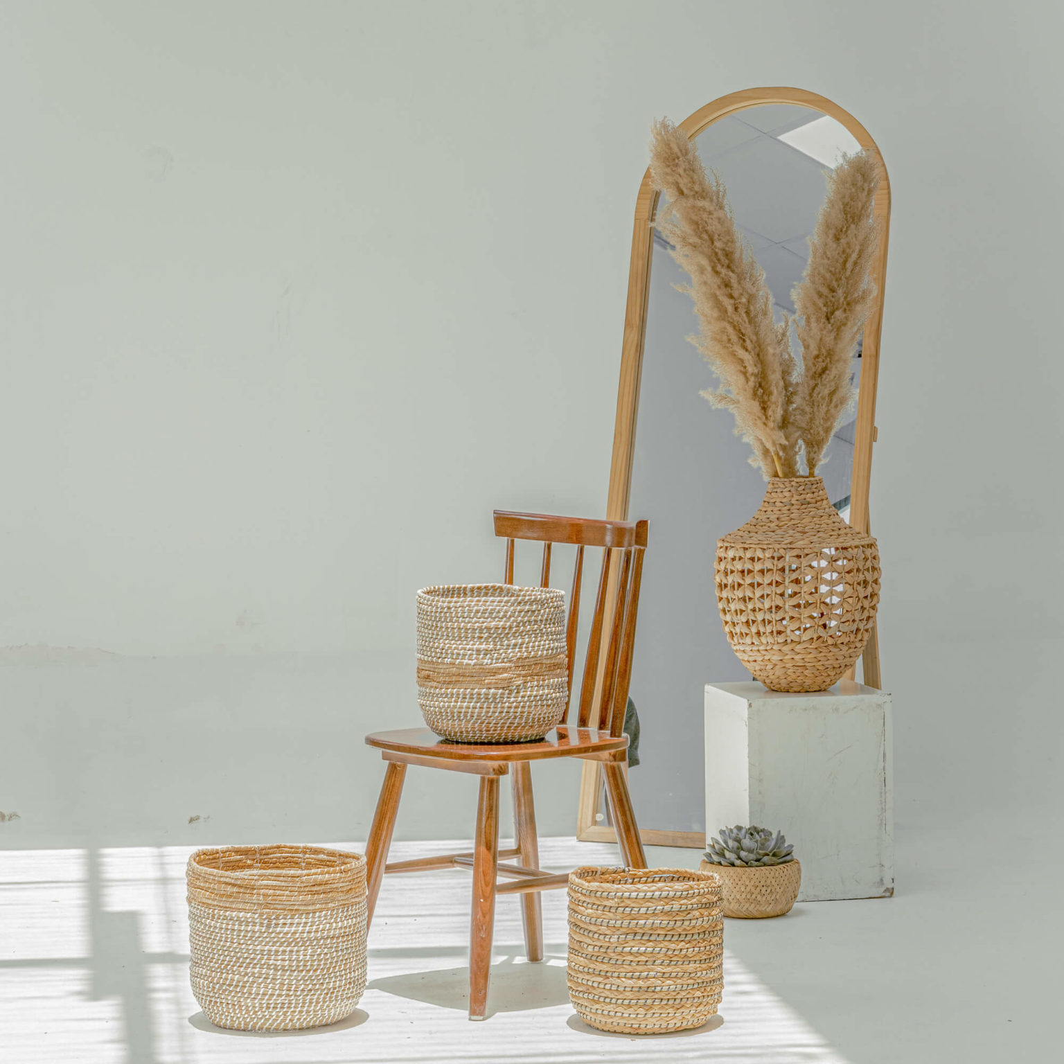 Natural Seagrass Banana Wicker Planters Indoor Wholesale