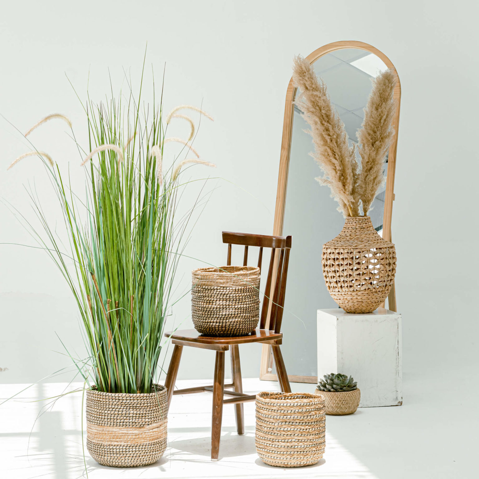 Natural Seagrass Banana Wicker Planters Indoor Wholesale