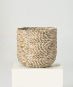 White Seagrass Wicker Scandinavian Plant Pots Wholesale