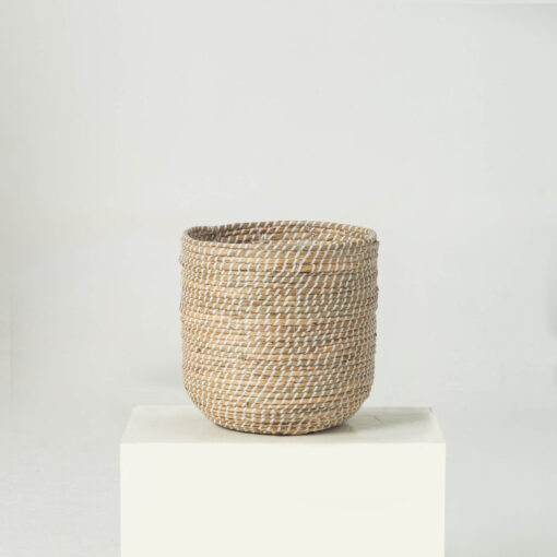 White Seagrass Wicker Scandinavian Plant Pots Wholesale
