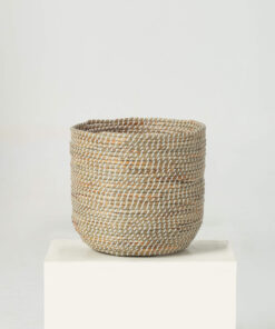 White Seagrass Wicker Scandinavian Plant Pots Wholesale