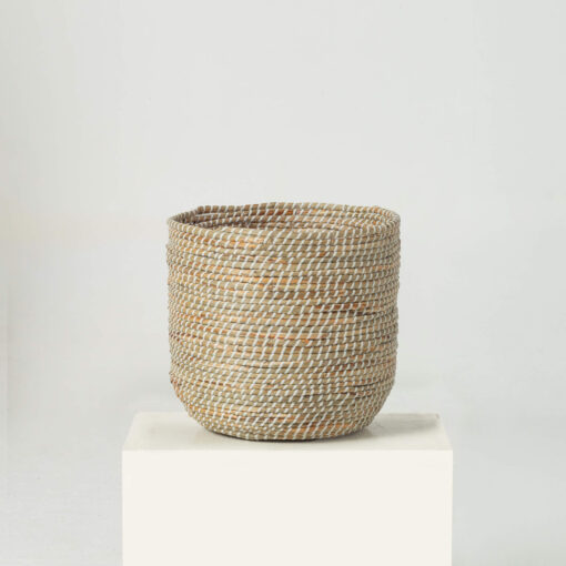 White Seagrass Wicker Scandinavian Plant Pots Wholesale