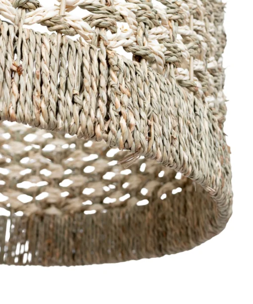 Discover Wholesale Seagrass Pendant Lampshade with metal frame for Scandinavian and minimalist interiors. Ideal for home and hospitality lighting. We welcome bulk orders, OEM/ODM collaborations, and private label projects for retailers, wholesalers, sourcing agents, and HORECA buyers.