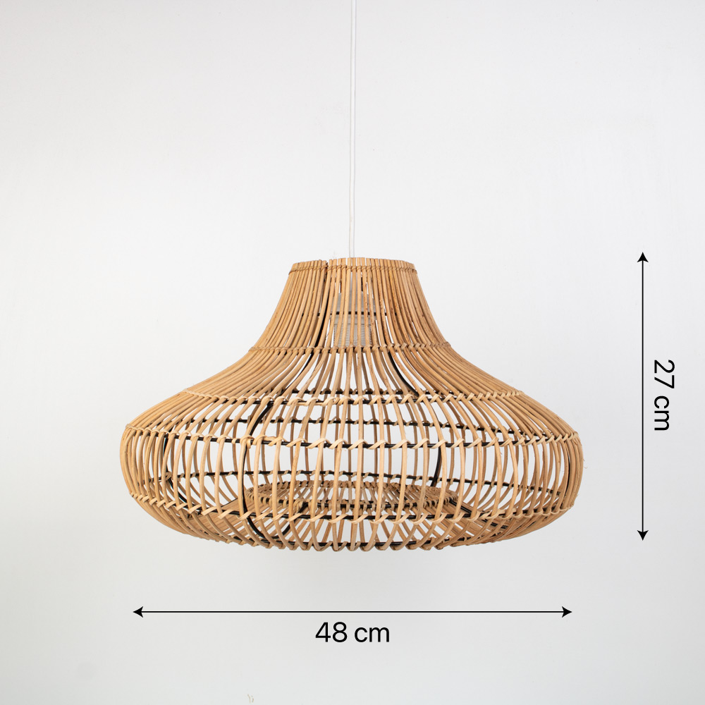 Woven rattan lamp deals shade