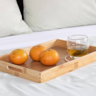Laminated bamboo trays for eating
