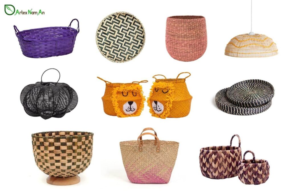 Colored woven baskets wholesale Vietnam