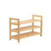 3-Tier Free Standing Pine Shoe Rack with Handles