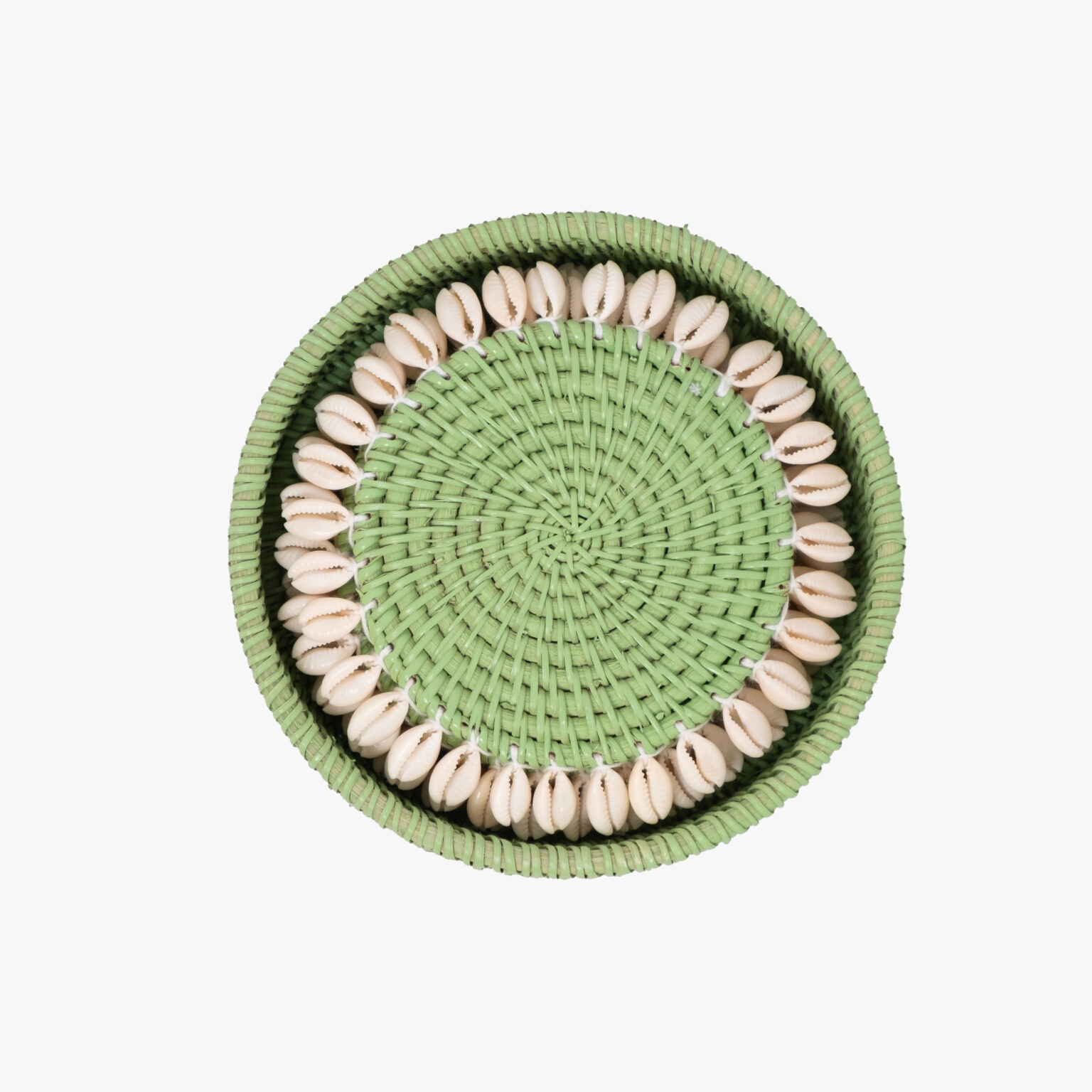 Rattan Cup Coasters With Pearls