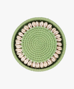 Rattan Cup Coasters With Pearls