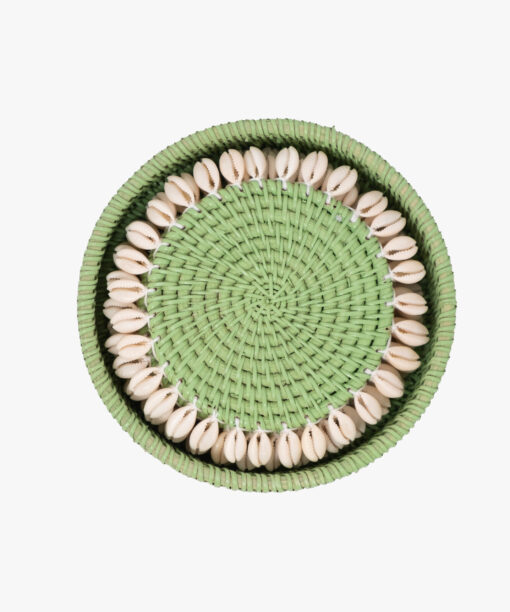 Rattan Cup Coasters With Pearls
