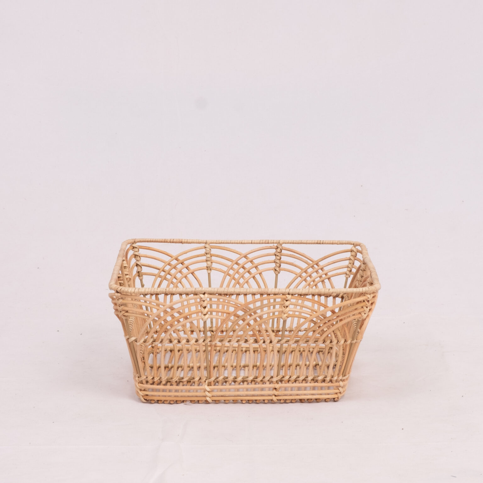 Vietnamese Cross Weave Rattan Basket 31 cm