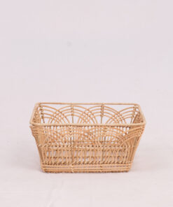 Vietnamese Cross Weave Rattan Basket 31 cm