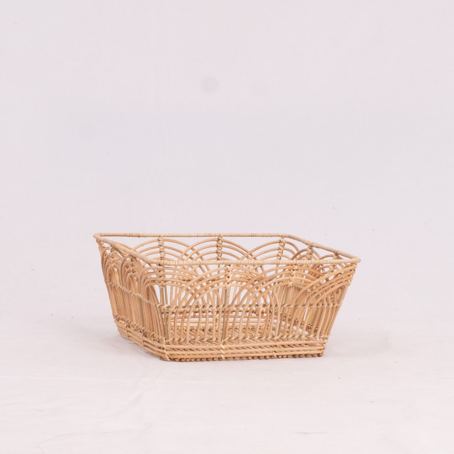 Vietnamese Cross Weave Rattan Basket 31 cm