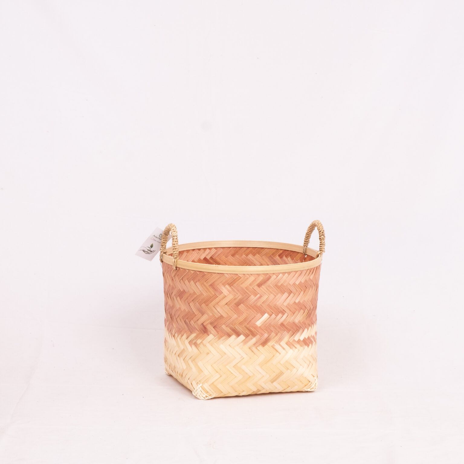Set 4 Round Brown Soil Ombre Woven Bamboo Basket
