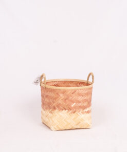 Set 4 Round Brown Soil Ombre Woven Bamboo Basket