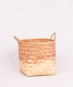 Set 4 Round Brown Soil Ombre Woven Bamboo Basket