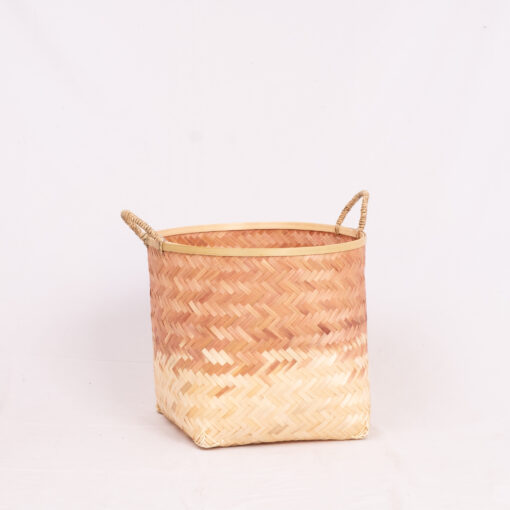 Set 4 Round Brown Soil Ombre Woven Bamboo Basket
