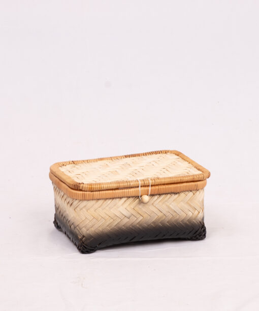 Set 3 Natural Bamboo Basket With Lid