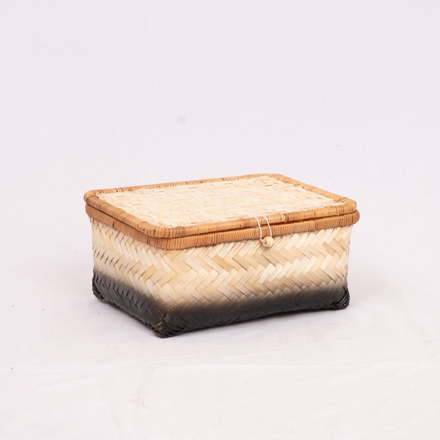 Set 3 Natural Bamboo Basket With Lid