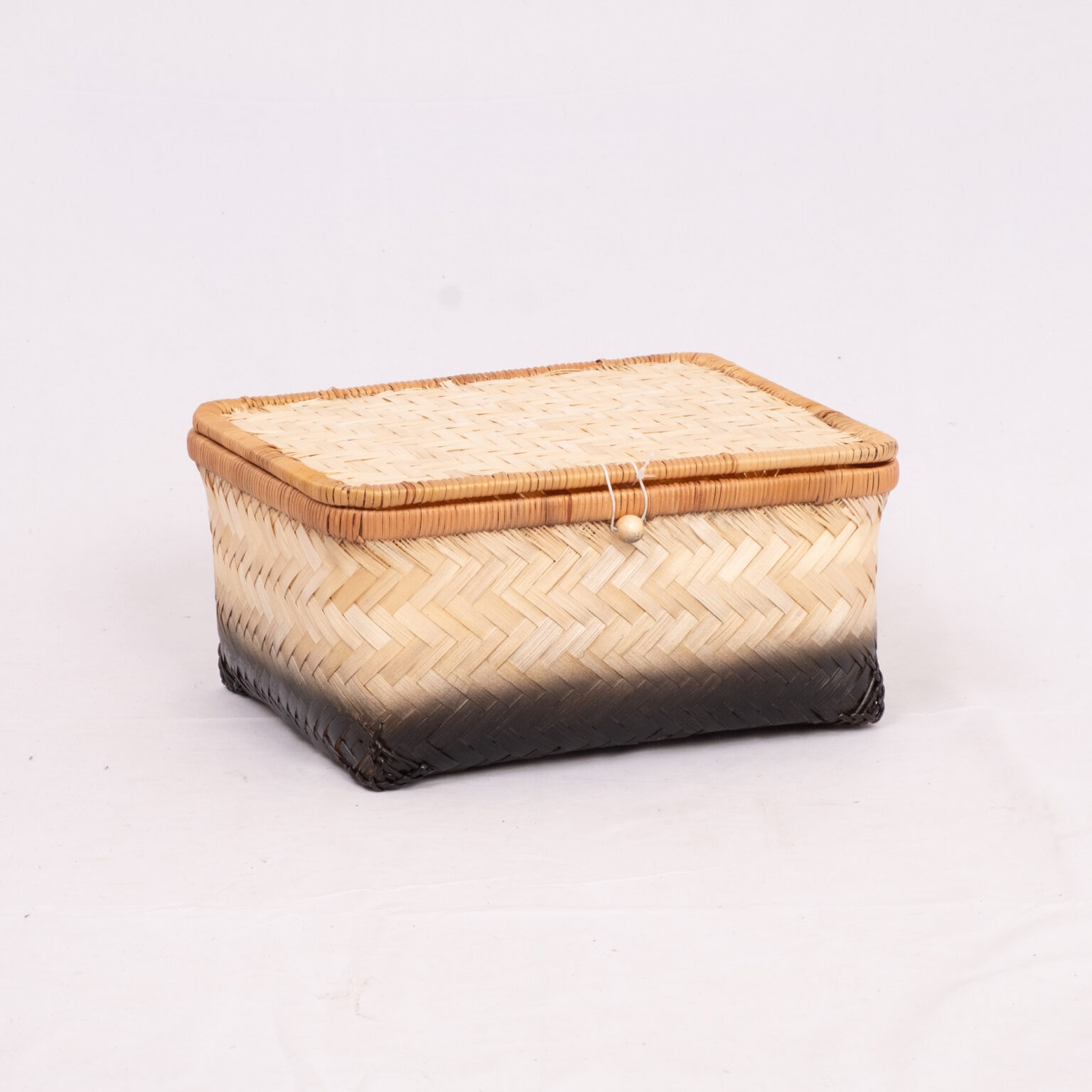Set 3 Natural Bamboo Basket With Lid