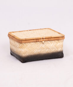Set 3 Natural Bamboo Basket With Lid