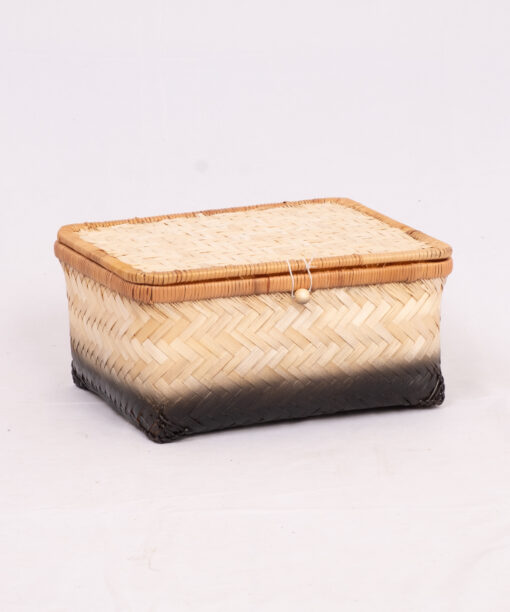Set 3 Natural Bamboo Basket With Lid