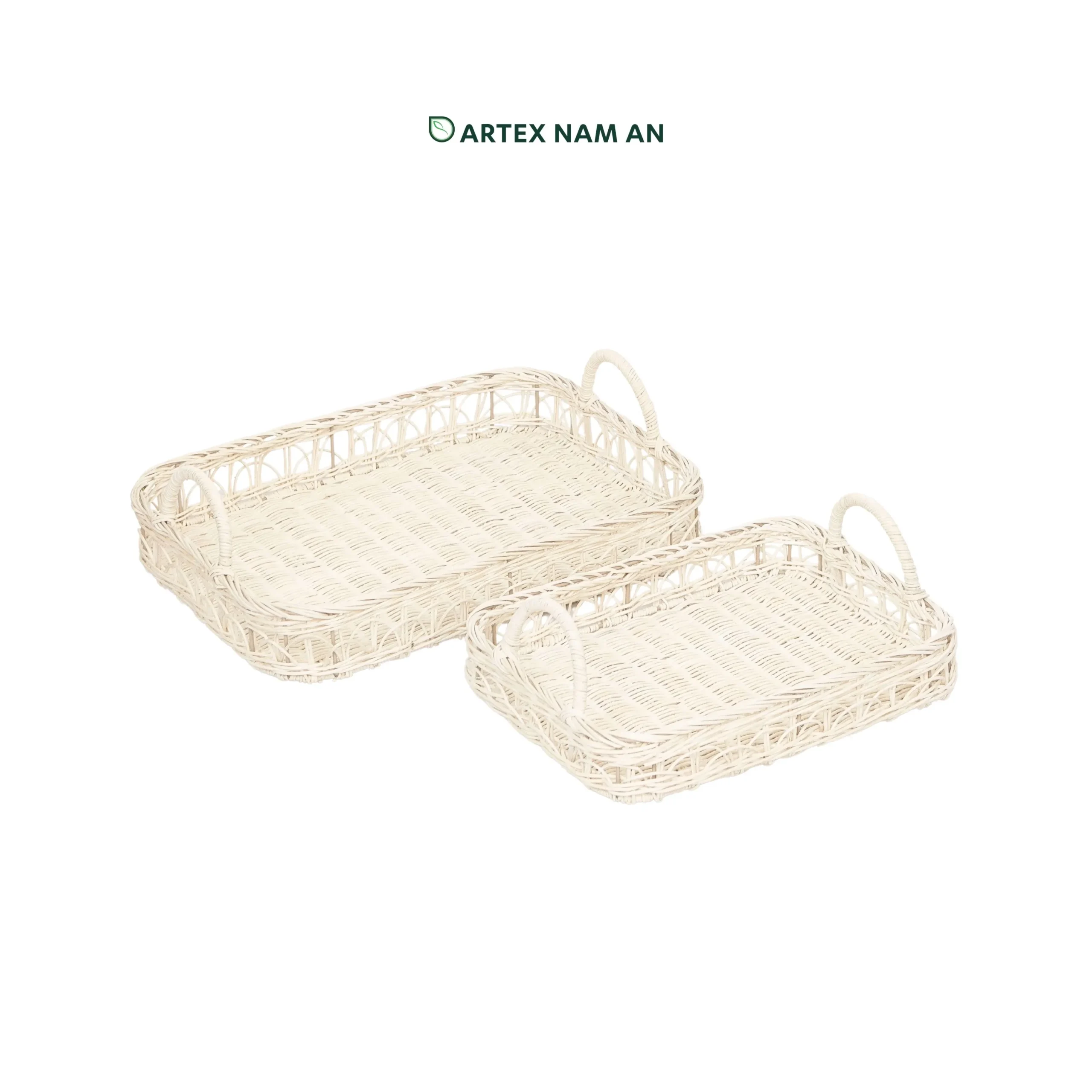 Wholesale Set of 2 Natural Rattan Tray in White for Table Decor and Organization | Handwoven Eco-Friendly Decorative Serving Trays 6 Wholesale Set of 2 Natural Rattan Tray in White for Table Decor and Organization | Handwoven Eco-Friendly Decorative Serving Trays