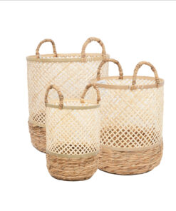 Set 3 Kolaka Bamboo Round Baskets