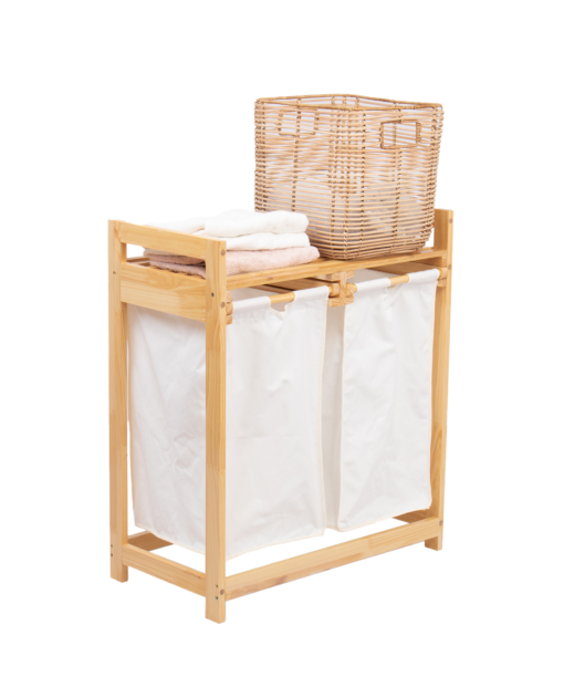 Buy Wholesale Natural FSC Bamboo Laundry Basket Shelf with fabric sorting bags for clean and organized laundry rooms. We welcome bulk orders, OEM/ODM collaborations, and private label projects for retailers, wholesalers, sourcing agents, and HORECA buyers.
