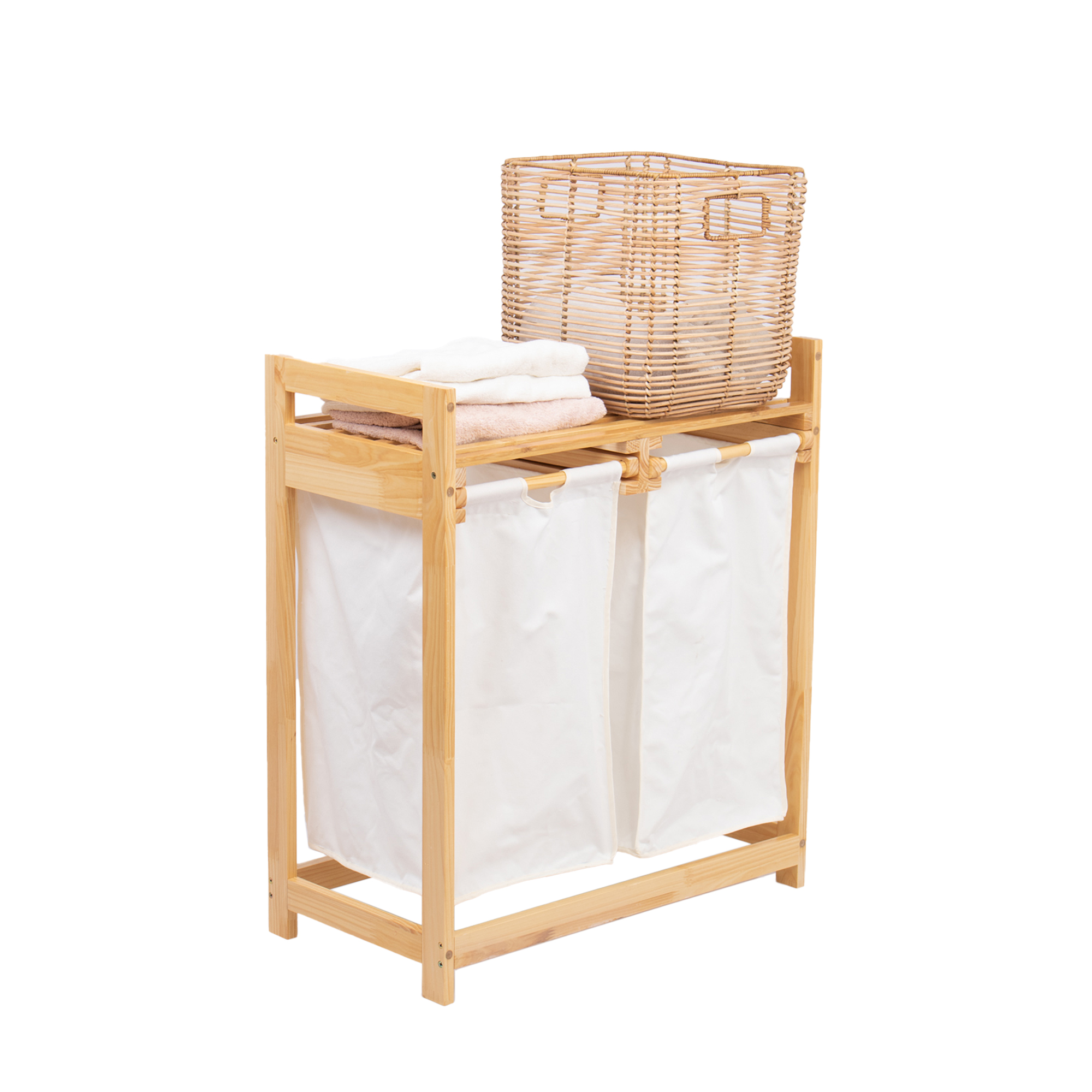 Buy Wholesale Natural FSC Bamboo Laundry Basket Shelf with fabric sorting bags for clean and organized laundry rooms. We welcome bulk orders, OEM/ODM collaborations, and private label projects for retailers, wholesalers, sourcing agents, and HORECA buyers.