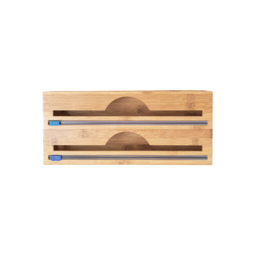Bulk Bamboo Warp Dispenser Low Storage Box With Sliding Cutter
