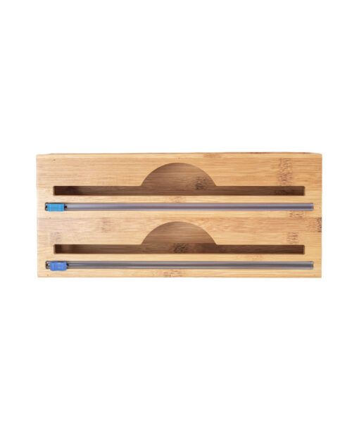 Bulk Bamboo Warp Dispenser Low Storage Box With Sliding Cutter