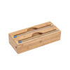 Bulk Bamboo Warp Dispenser Low Storage Box With Sliding Cutter