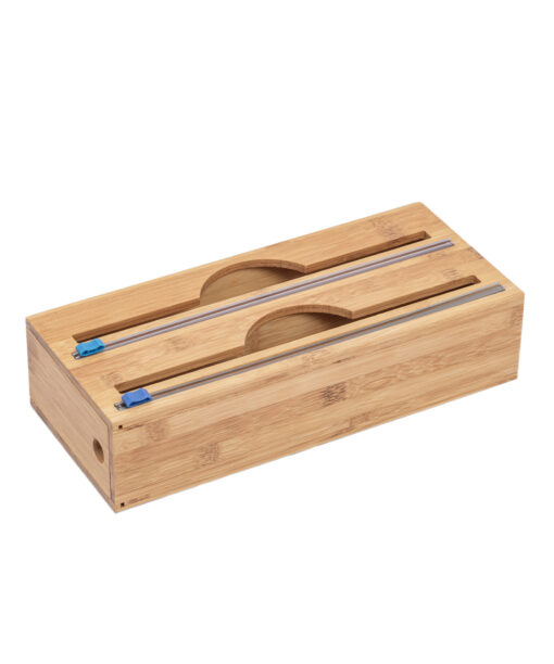 Bulk Bamboo Warp Dispenser Low Storage Box With Sliding Cutter