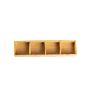 4-compartment Bamboo Wooden Tray Box Wholesale