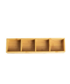 4-compartment Bamboo Wooden Tray Box Wholesale