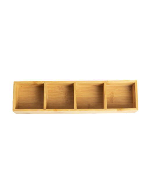 4-compartment Bamboo Wooden Tray Box Wholesale