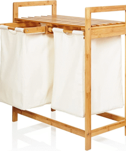 Wholesale Bamboo Dual Laundry Basket With Removable Sorter Bags Vietnam