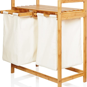 Wholesale Bamboo Dual Laundry Basket With Removable Sorter Bags Vietnam