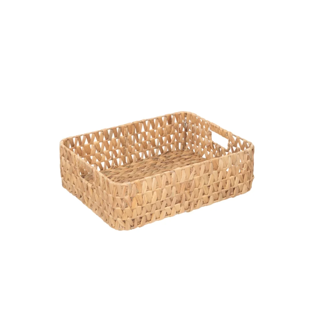 Wholesale Water Hyacinth Rectangular Storage organization Underbed basket with handles for laundry and home organization in modern interiors. Ideal for home, office, HORECA and retail décor. We welcome bulk orders, OEM/ODM collaborations, and private label projects for retailers, wholesalers, sourcing agents, and HORECA buyers.