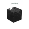 Wholesale Rattan Foldable Cube Storage Basket in black for Ikea Kallax shelves and office, kitchen, bathroom organization. Modern look, collapsible design and low MOQ for retailers, wholesalers, sourcing agents and HORECA buyers.