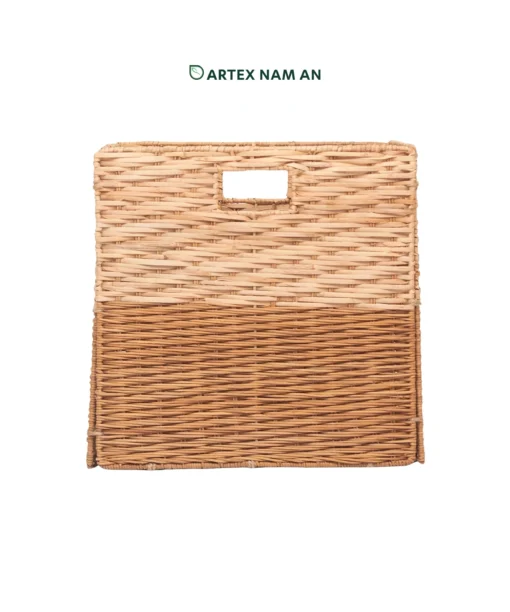 Wholesale Sustainable Rattan Collapsible Cube Storage Basket designed for Ikea Kallax shelves and modern storage organization in office, kitchen and bathroom spaces. Low MOQ for retailers, wholesalers, sourcing agents and HORECA buyers. OEM/ODM and private label available.