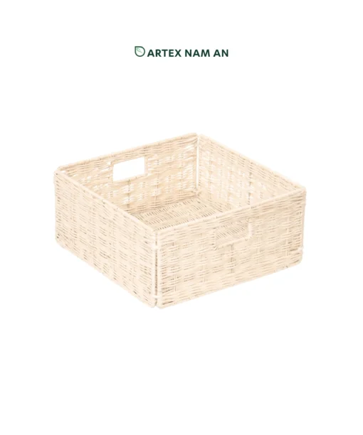 Wholesale Rattan Baskets for Ikea Kallax Shelves in Off White – Foldable Storage for Home, Office and HORECA | Low MOQ