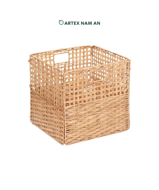Wholesale Storage Basket Made from Natural Rattan Core – Foldable Cube Organizer for Ikea Kallax Shelves, Home, Office and HORECA