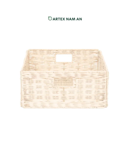 Wholesale Rattan Baskets for Ikea Kallax Shelves in Off White – Foldable Storage for Home, Office and HORECA | Low MOQ